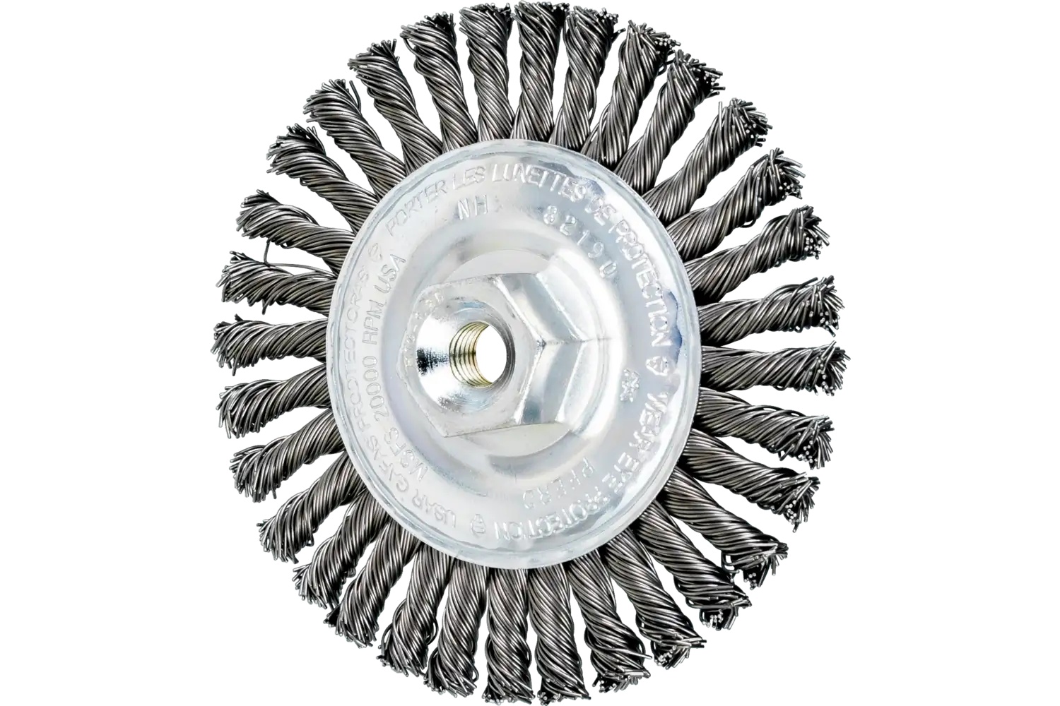 Picture of Pferd Stringer Bead Wheel Brush 4" Dia .020 Carbon Steel M10 X 1.25 Thread